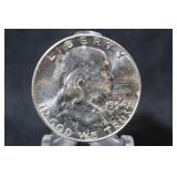 1954-D Uncirculated Franklin Silver Half Dollar