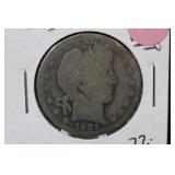 1901-O Barber Silver Half Dollar