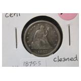 1875-S Seated Liberty Silver 20 Cent Piece