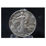 1942-D Walking Liberty Silver Half Dollar