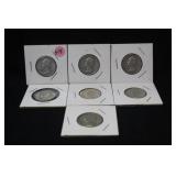 Lot of 7 Washington Silver Quarter