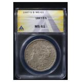 1887-S Certified Morgan Silver Dollar