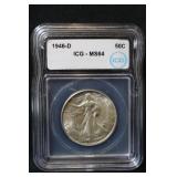 1946-D Uncirculated Walking Liberty Silver Half