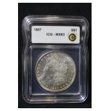 1887 MS63 Certified Morgan Silver Dollar