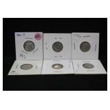 Lot of 6 Mixed Date Mercury Silver Dimes