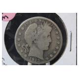 1913-S Barber Silver Half Dollar