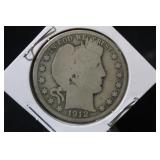1912-D Barber Silver Half Dollar