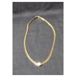 Beautiful Serpentine & CZ Necklace - LOVELY