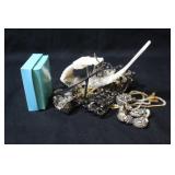 Bag of Miscellaneous Fashion Jewelry and Watch