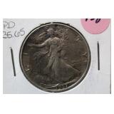 1937 Walking Liberty Silver Half Dollar