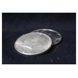 Lot of 2 40% Silver Kennedy Half Dollars