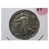 1942 Walking Liberty Silver Half Dollar