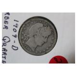 1909-D Barber Silver Quarter