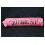 Roll of 50 Wheat Cents