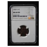 1955-S MS66 Red Lincoln Wheat Cent