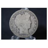 1908-D Barber Silver Half Dollar