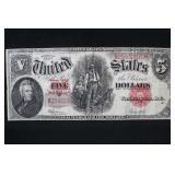 1907 $5 Jefferson "Wood Chopper" Note