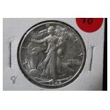 1942-D Gem BU Walking Liberty Silver Half