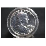 1958 Proof Franklin Silver Half Dollar