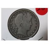 1907-D Barber Silver Half Dollar