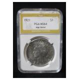 1921 Certified U.S. Silver Peace Dollar *Key Date