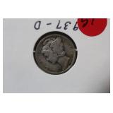 1937-D Mercury Silver Dime