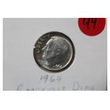 1964 Uncirculated Silver Roosevelt Dime