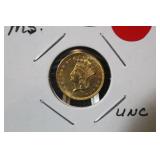 1874 Type III $1 Pre-33 Gold Indian Princess Coin