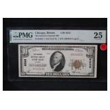 Very Fine 25 $10 National Bank of Chicago