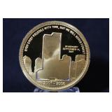 1oz .999 Pure Silver Gold Plated 9/11 Round