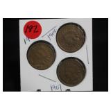 1905,1906,1907 Indian Head Cents