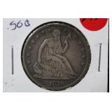 1876 Seated Liberty Silver Half Dollar