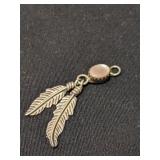 Unmarked Silver Mother of Pearl Feather Pen