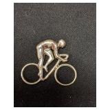 Bogarz .925 Silver Bike Rider Pendant  A