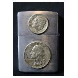 Zippo Lighter with Silver Coins