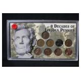 9 Decades of Lincoln Pennies Collection