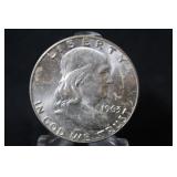1963-D Uncirculated Franklin Silver Half Dollar