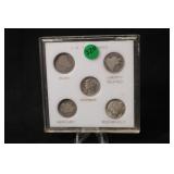 U.S. Type Dime Set of 5