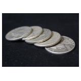 Lot of 5 Pre-64 Silver Quarters Mixed Dates