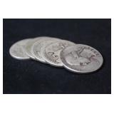 Lot of 5 Pre-64 Silver Quarters Mixed Dates