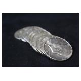 Lot of 10 40% Silver Kennedy Half Dollars