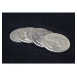 Lot of 5 Pre-64 Silver Quarters Mixed Dates