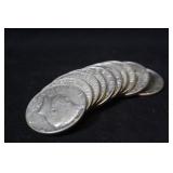 Lot of 10 40% Silver Kennedy Half Dollars