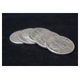 Lot of 5 Pre-64 Silver Quarters Mixed Dates