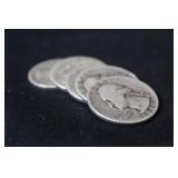 Lot of 5 Pre-64 Silver Quarters Mixed Dates