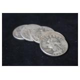 Lot of 5 Pre-64 Silver Quarters Mixed Dates