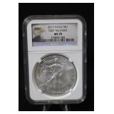 2013 MS70 Certified 1oz .999 Silver Eagle