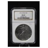 1992 Certified 1oz .999 Silver Eagle