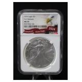 2024 MS70 Certified 1oz .999 Silver Eagle