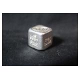 1oz .999 Fine Silver Cube
